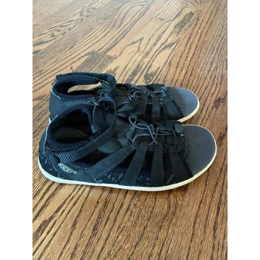 Keen | Hadley‎ Fisherman Sandals Black/White 1016699 Sz 3 Youth